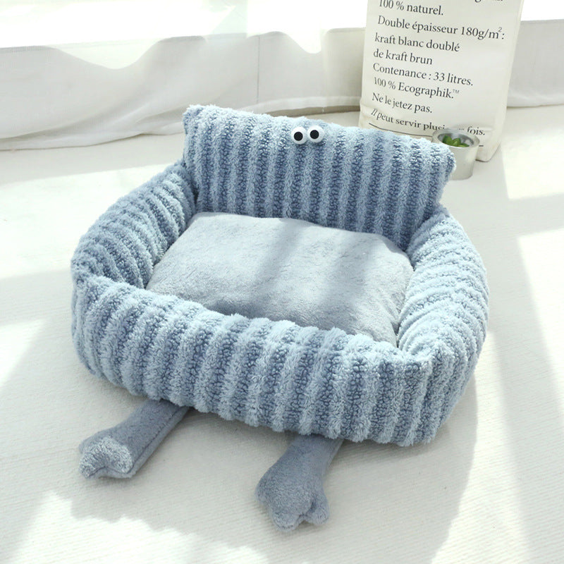 Autumn And Winter Pet Bed Big Eye Series Detachable